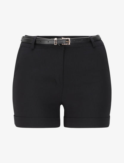Short uni à revers - Noir - 3