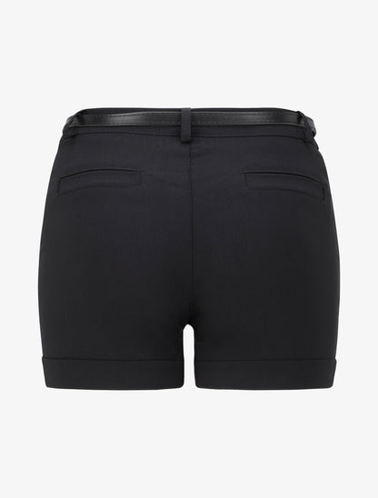 Short uni à revers - Noir - 2