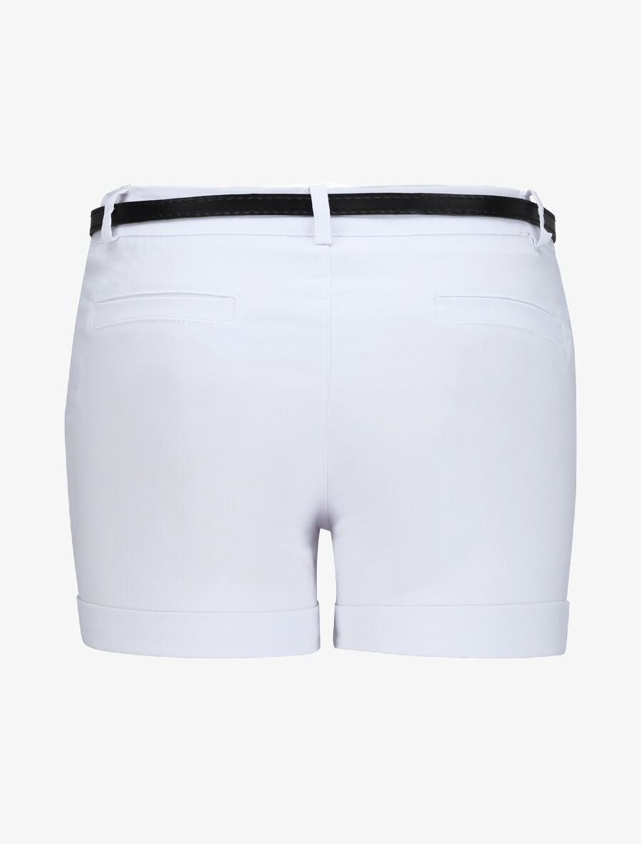 Short uni à revers - Blanc - 2