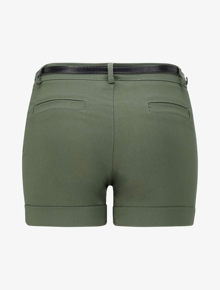 Short uni à revers - Kaki - 2