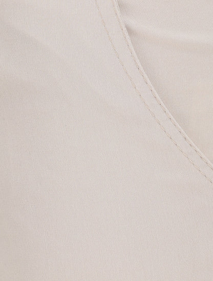 Short uni à revers - Beige - 3