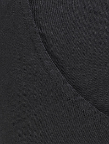 Pantalon droit taille haute froncée - Noir - 3