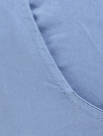 Pantalon droit taille haute froncée - Bleu - 3