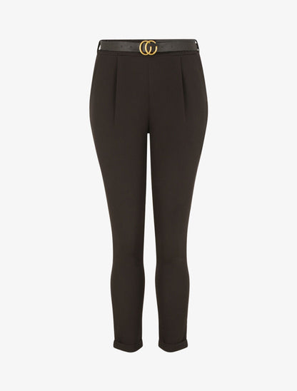 Pantalon 7/8 à pince - Noir - 1