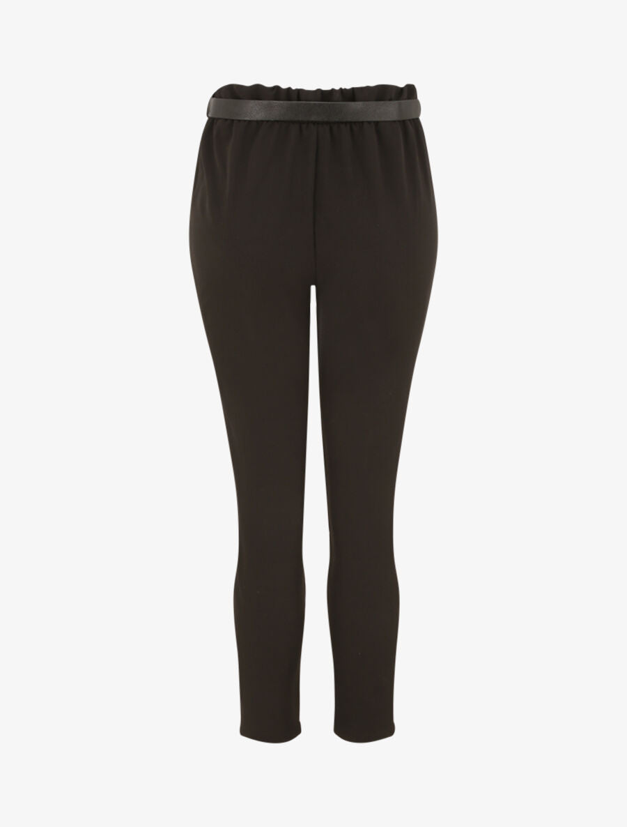 Pantalon à pince avec ceinture - Noir - 2