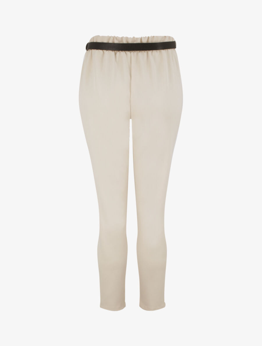 Pantalon à pince avec ceinture - Beige - 2