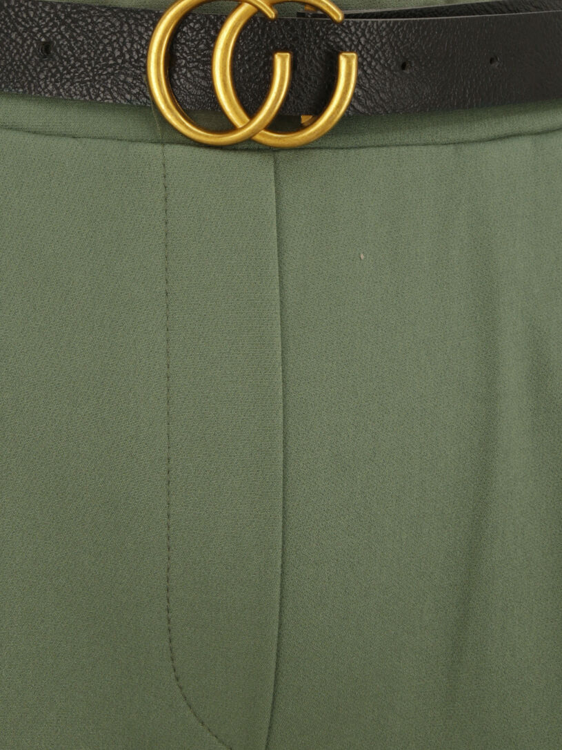 Pantalon à pince avec ceinture - Kaki - 3