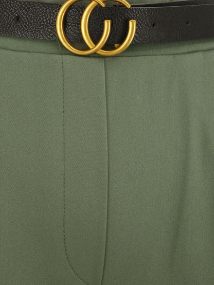 Pantalon à pince avec ceinture - Kaki - 3