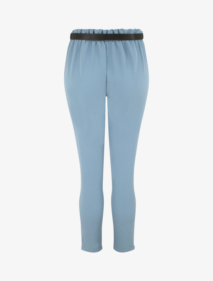 Pantalon à pince avec ceinture - Bleu ciel - 2