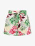 Short imprimé tropical à revers - Blanc - 5