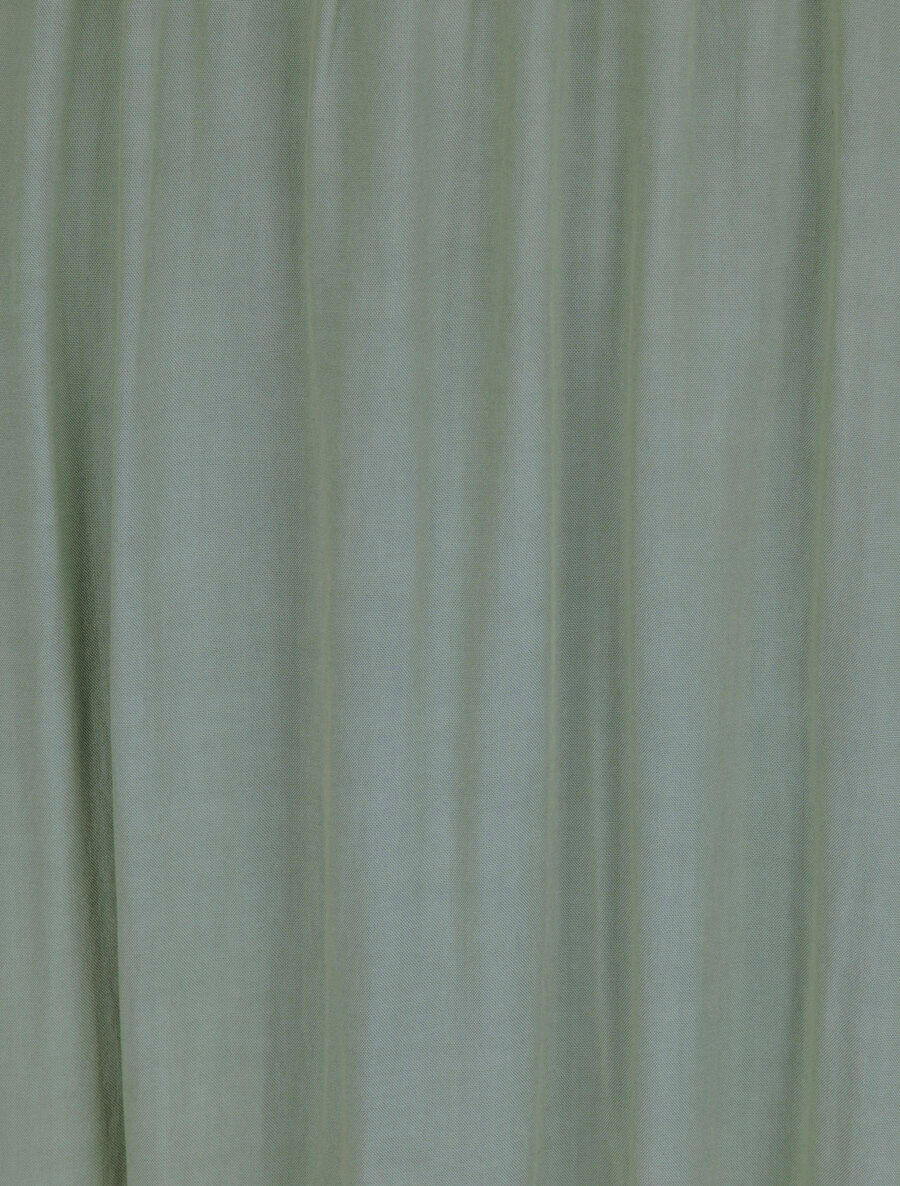 Robe longue empire unie à bretelles - Vert olive - 4