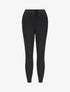 Pantalon à taille élastiquée et liens à nouer - Noir - 1