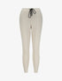 Pantalon à taille élastiquée et liens à nouer - Beige - 1
