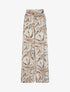 Pantalon fluide imprimé fleurs de lys - Beige - 1