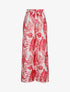Pantalon satiné imprimé tropical - Rouge - 4
