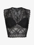 Crop top en dentelle ajouré - Noir - 1