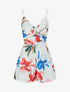 Combishort à imprimé floral - Blanc - 1