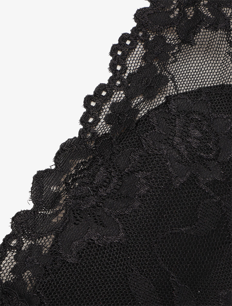 Body uni en dentelle - Noir - 3