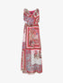 Robe longue col bénitier imprimé cachemire - Rose - 1