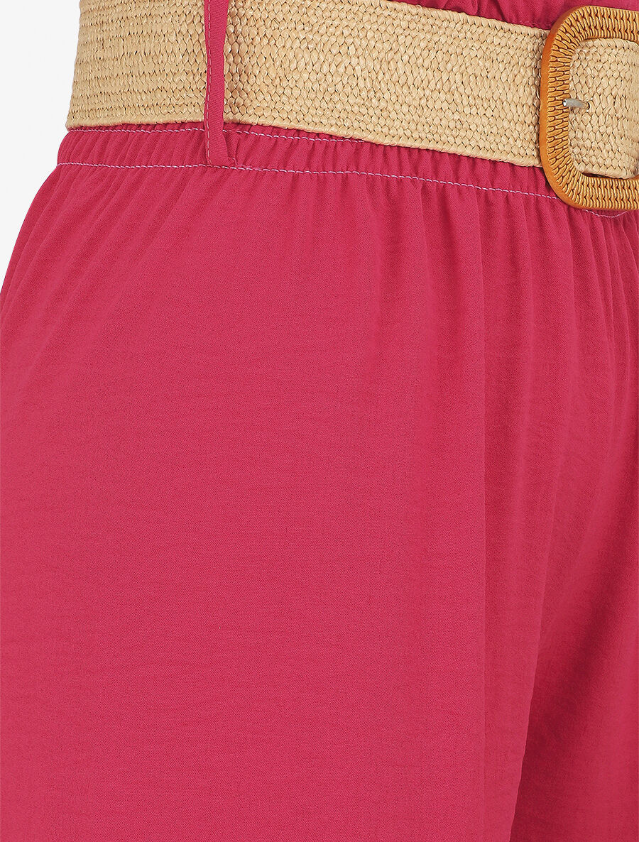 Pantalon ample à taille élastiquée - Fushia - 3