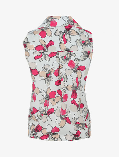 Blouse sans manches à liens à nouer - Blanc - 2