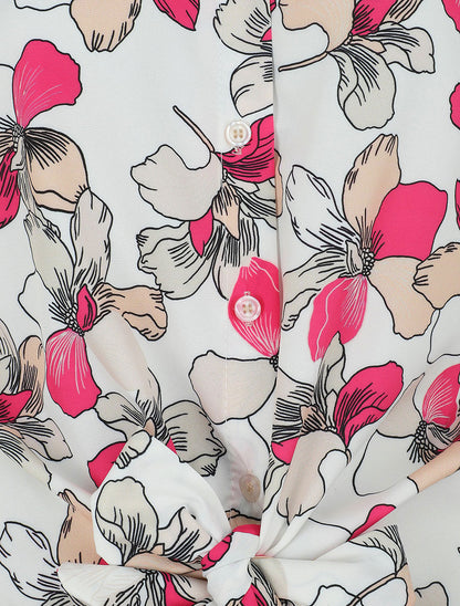 Blouse sans manches à liens à nouer - Blanc - 3