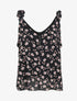 Blouse imprimé fleuri à bretelles - Noir - 1
