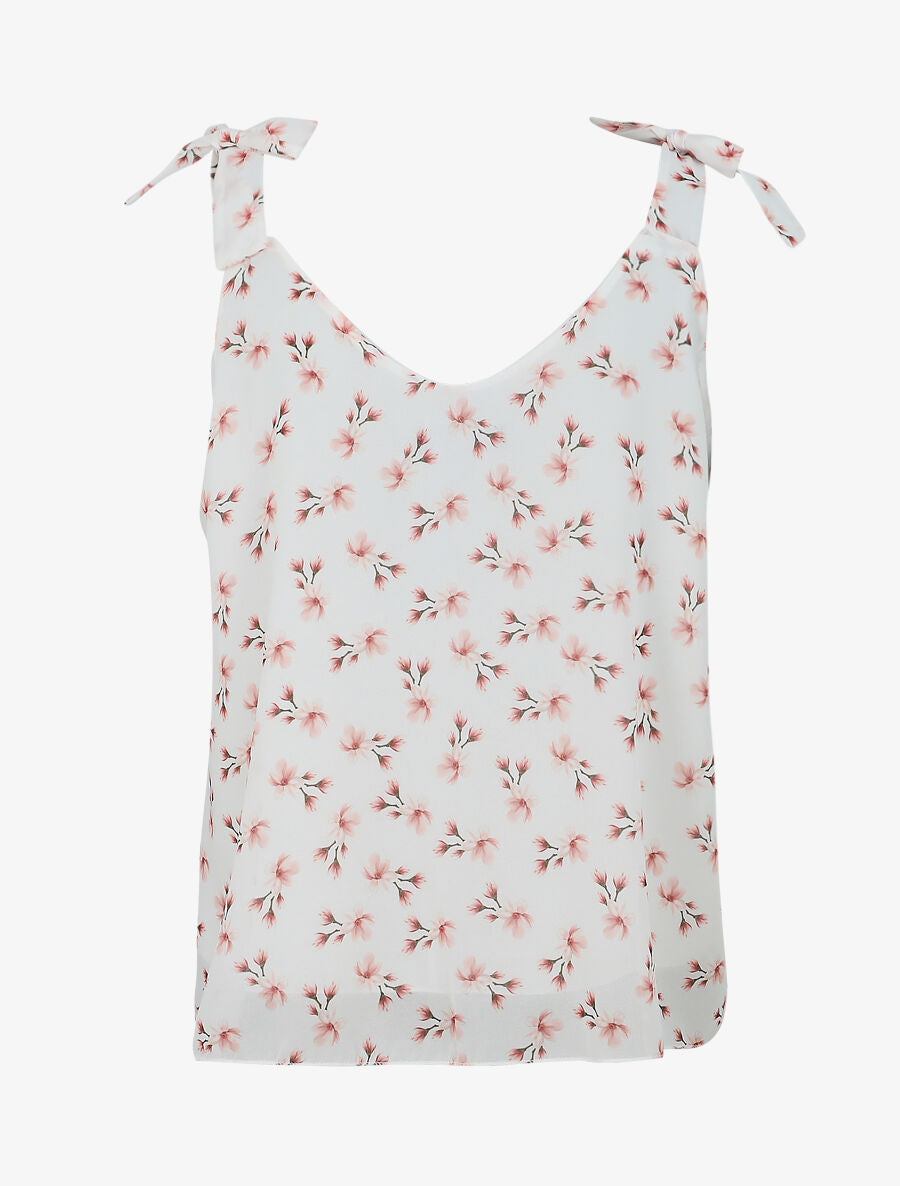 Blouse imprimé fleuri à bretelles - Blanc - 2