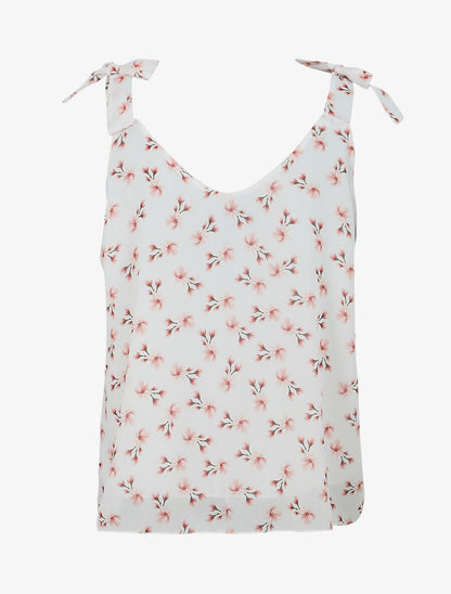 Blouse imprimé fleuri à bretelles - Blanc - 2