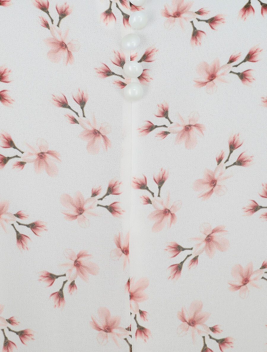 Blouse imprimé fleuri à bretelles - Blanc - 3