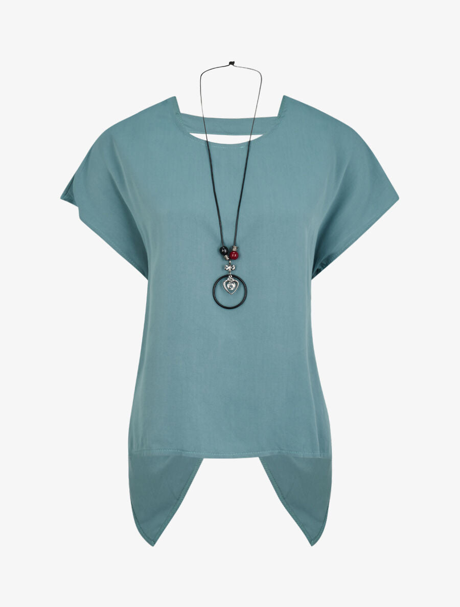 Top oversize à dos ouvert et torsadé - Bleu clair - 4