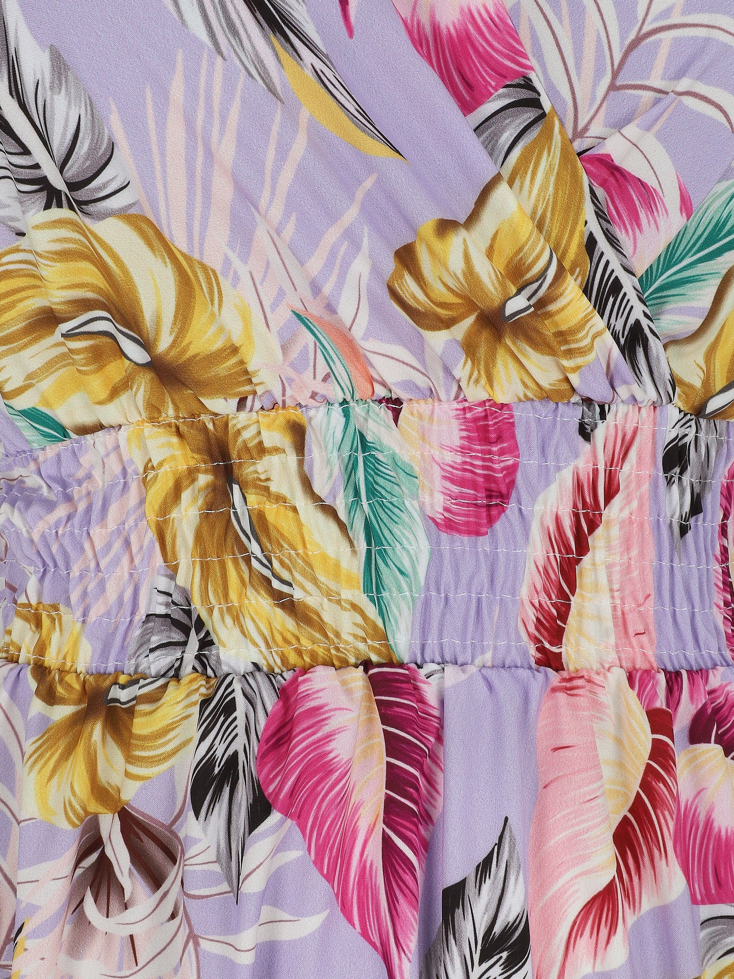 Robe longue à imprimé floral - Lilas - 3