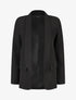 Blazer long à col châle - Noir - 1
