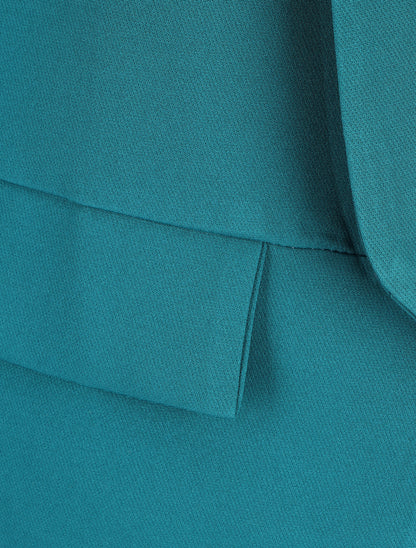 Blazer long à col châle - Bleu canard - 3