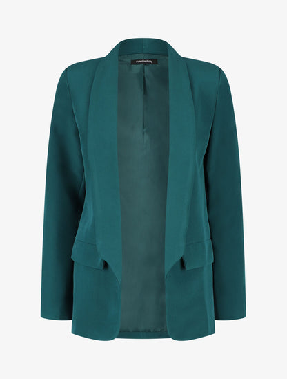 Blazer long à col châle - Vert - 1