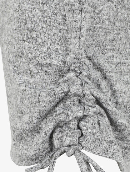 Pull ample à flocage V léopard - Gris chiné - 3