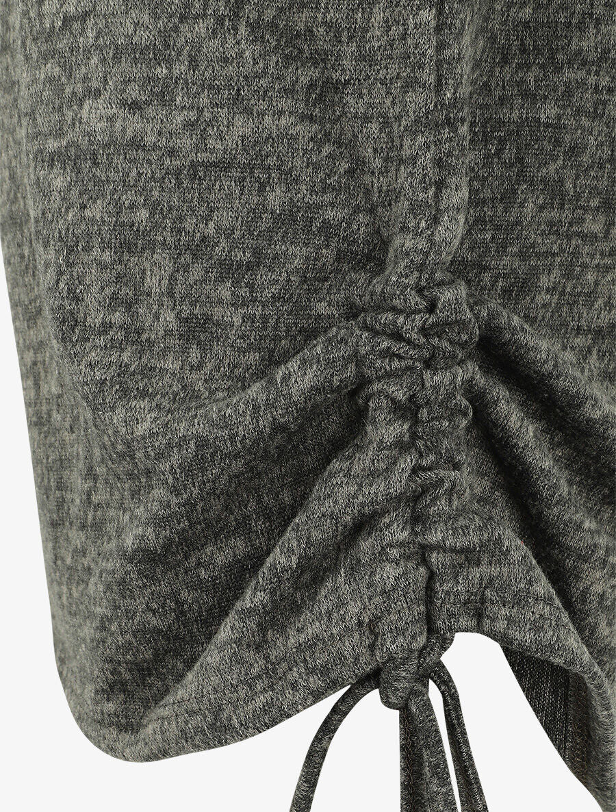 Pull ample à flocage V léopard - Vert olive - 3