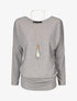 Pull à bords froncés - Gris - 1