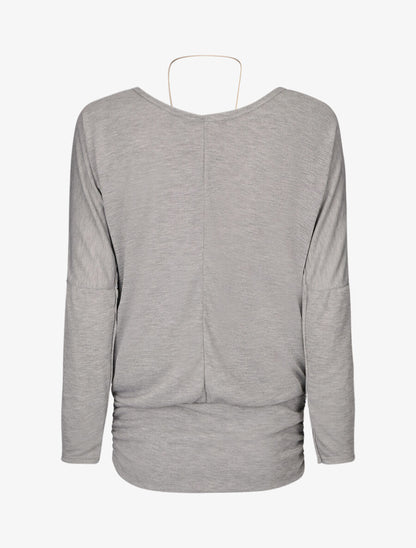 Pull à bords froncés - Gris - 2