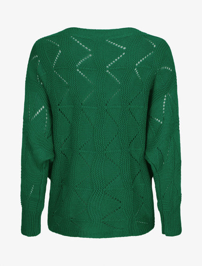 Pull en maille zigzag - Vert - 2
