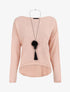Pull uni col bateau - Rose - 1