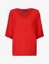 Pull grosse maille à manches 3/4 - Rouge - 5