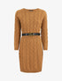 Robe pull courte effet tressé - Camel - 1