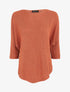 Pull irisé col bateau - Orange - 1