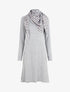 Robe pull mi-longue avec foulard - Gris clair - 1