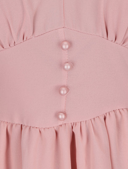 Robe courte patineuse en voile - Rose pâle - 3