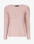 Pull uni en maille et col bateau - Rose - 1