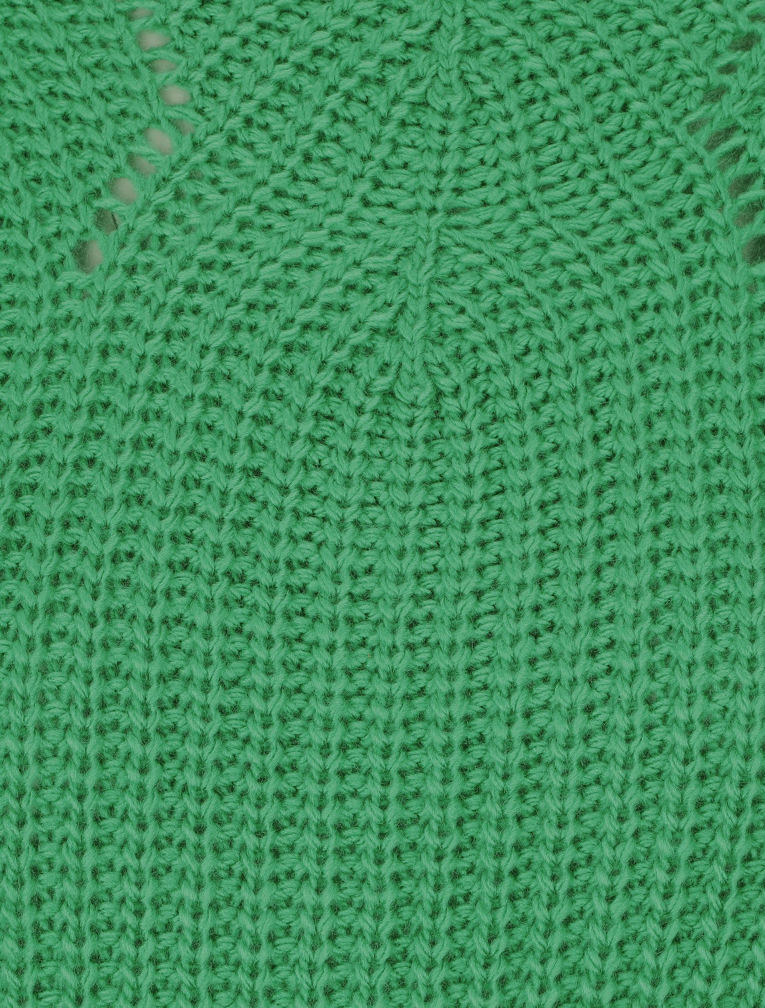 Pull uni en grosse maille à col bateau - Vert - 3