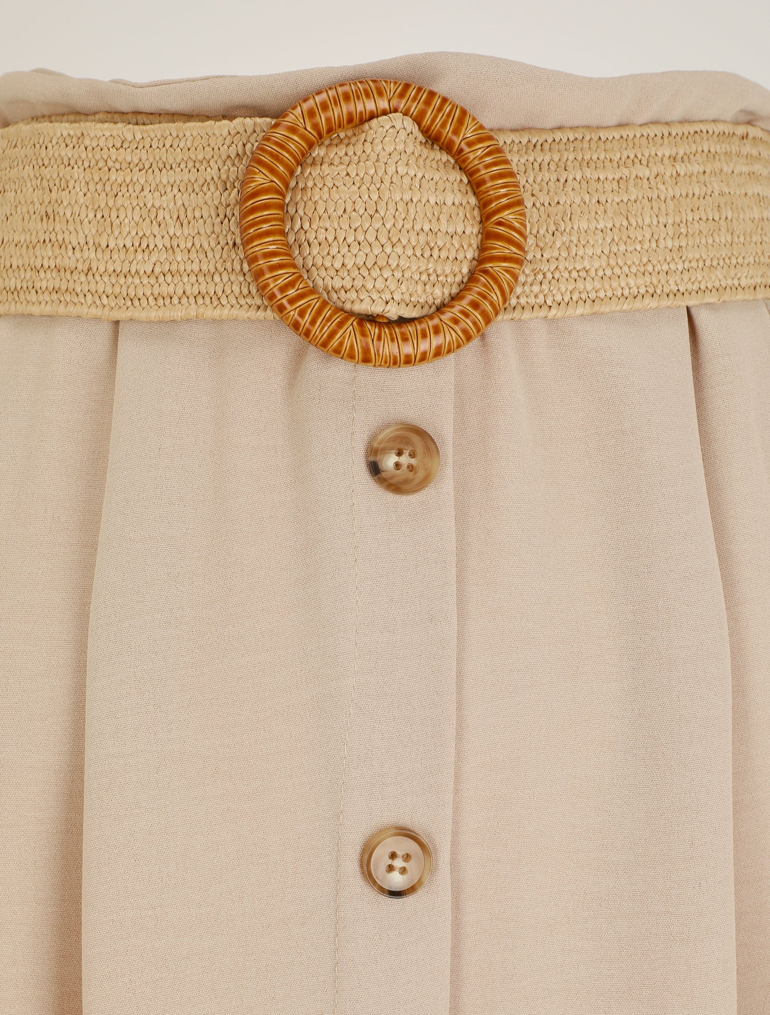 Jupe longue évasée à boutons - Beige - 3