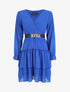 Robe à col cache-coeur volantée - Bleu roi - 5